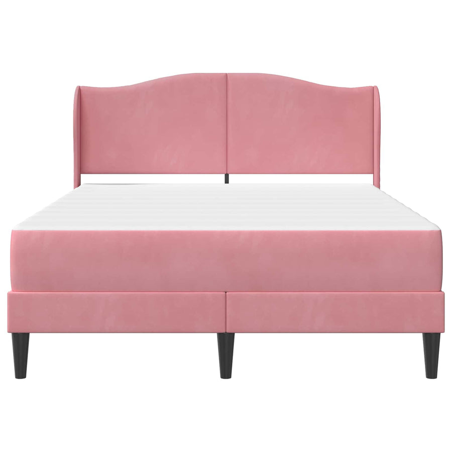 Bedframe met hoofdeinde Roze 140 x 200 cm Fluweel