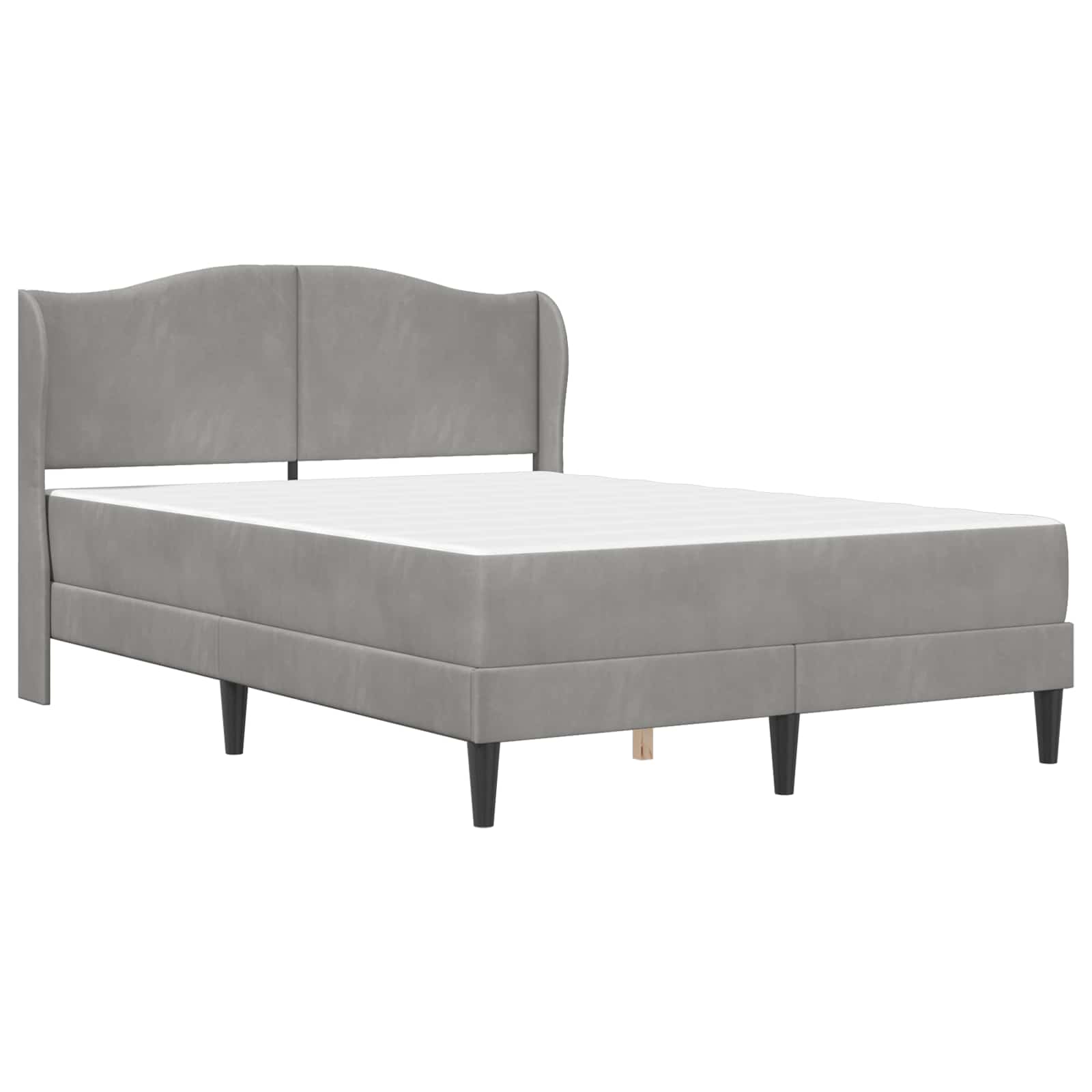 Bedframe met hoofdeinde Lichtgrijs 160 x 200 cm Fluweel