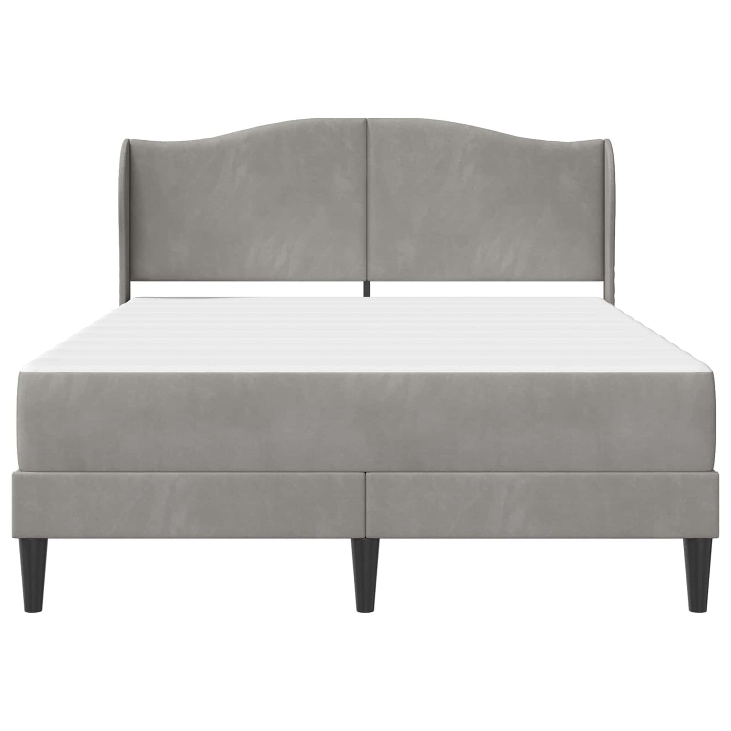 Bedframe met hoofdeinde Lichtgrijs 160 x 200 cm Fluweel