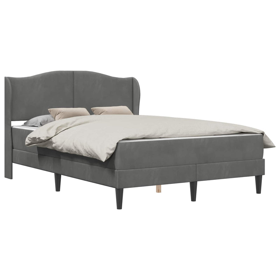 Bedframe met hoofdeinde Donkergrijs 160 x 200 cm Fluweel