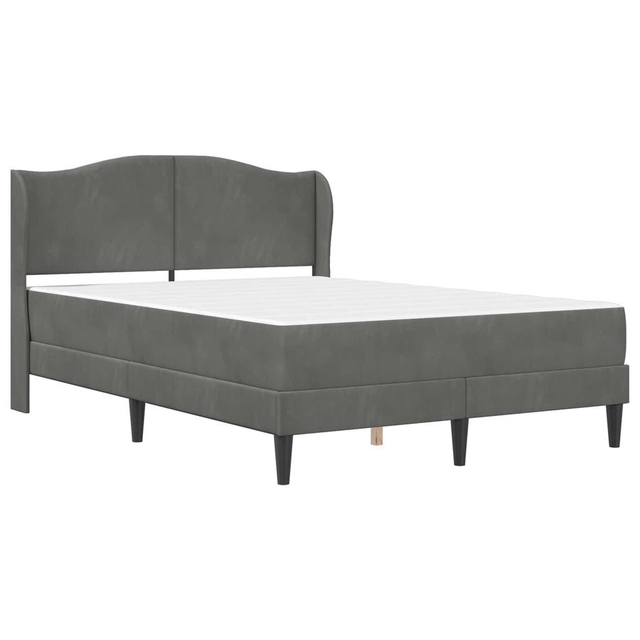 Bedframe met hoofdeinde Donkergrijs 160 x 200 cm Fluweel