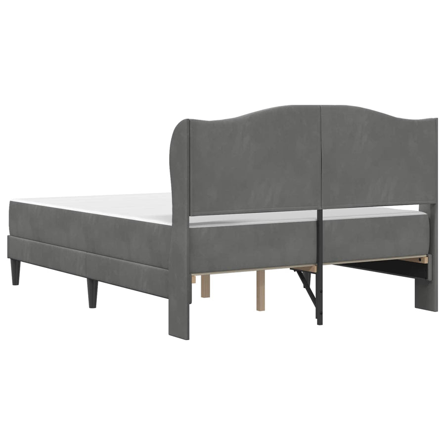 Bedframe met hoofdeinde Donkergrijs 160 x 200 cm Fluweel