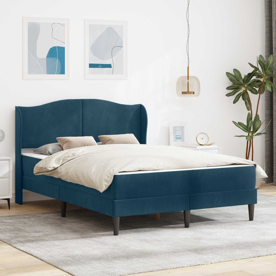 Bedframe met hoofdeinde Blauw 160 x 200 cm Fluweel