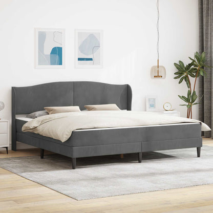 Bedframe met hoofdeinde Donkergrijs 180 x 200 cm Fluweel