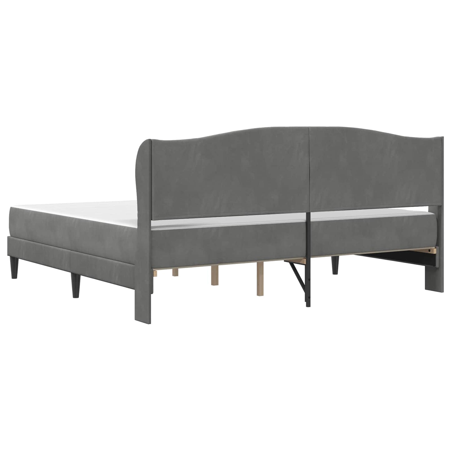 Bedframe met hoofdeinde Donkergrijs 180 x 200 cm Fluweel