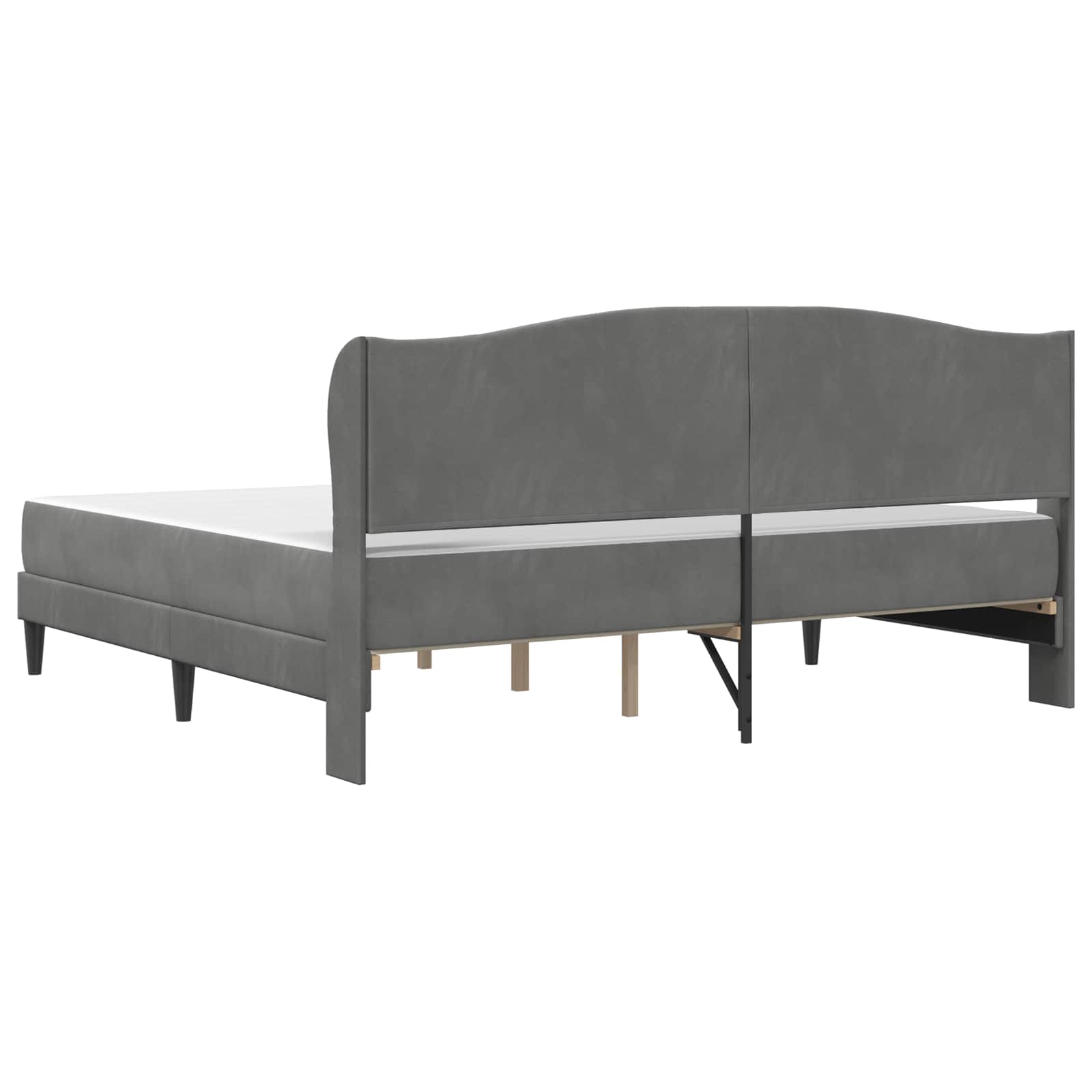 Bedframe met hoofdeinde Donkergrijs 180 x 200 cm Fluweel