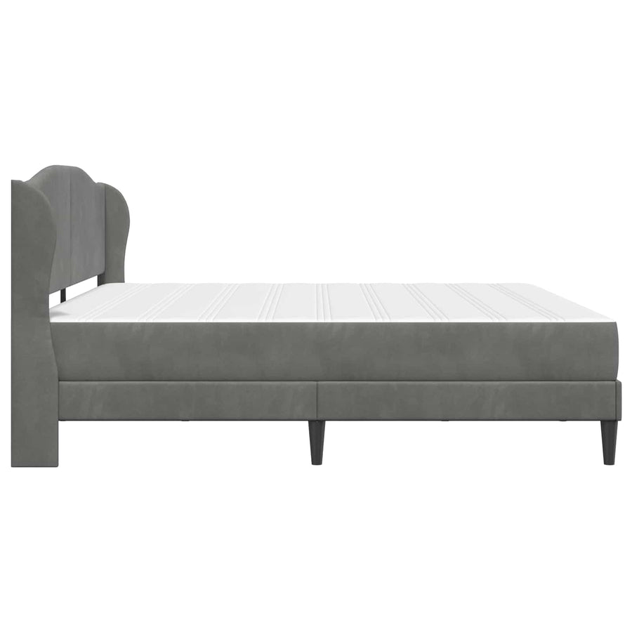 Bedframe met hoofdeinde Donkergrijs 180 x 200 cm Fluweel