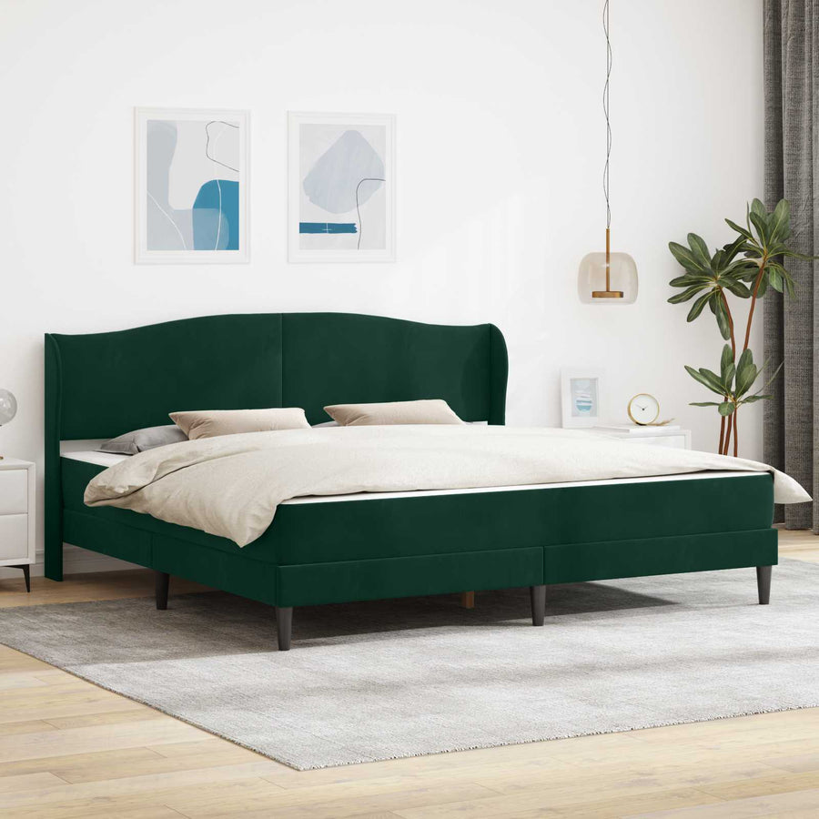 Bedframe met hoofdeinde Donkergroen 180 x 200 cm Fluweel
