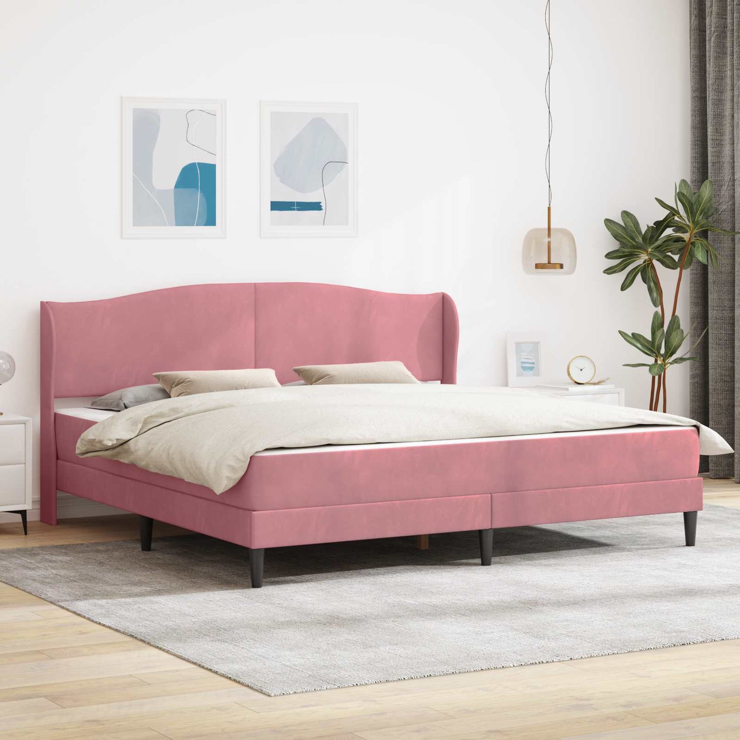 Bedframe met hoofdeinde Roze 180 x 200 cm Fluweel