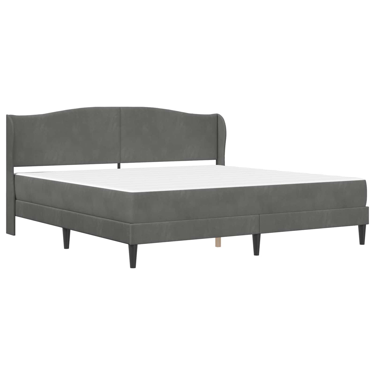 Bedframe met hoofdeinde Donkergrijs 200 x 200 cm Fluweel