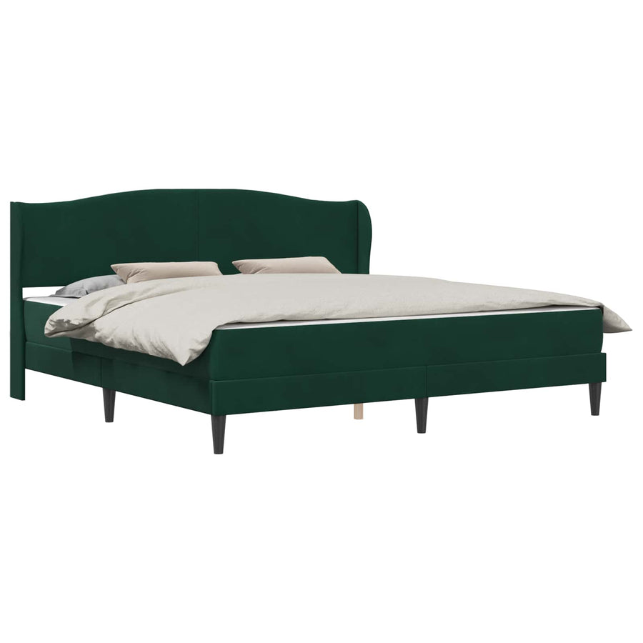 Bedframe met hoofdeinde Donkergroen 200 x 200 cm Fluweel