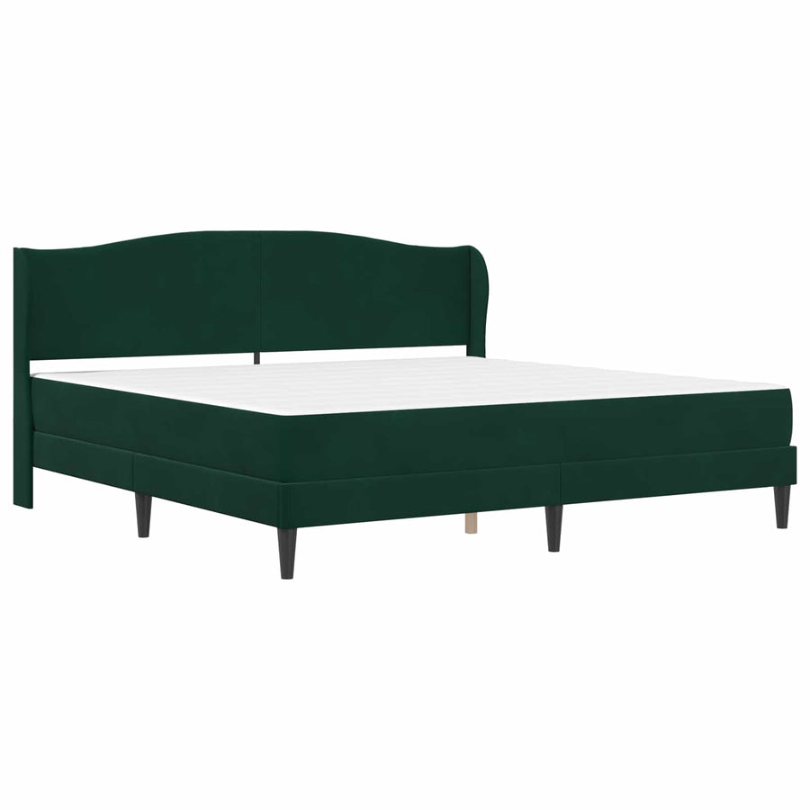 Bedframe met hoofdeinde Donkergroen 200 x 200 cm Fluweel