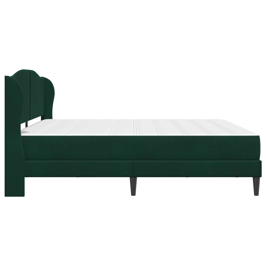 Bedframe met hoofdeinde Donkergroen 200 x 200 cm Fluweel