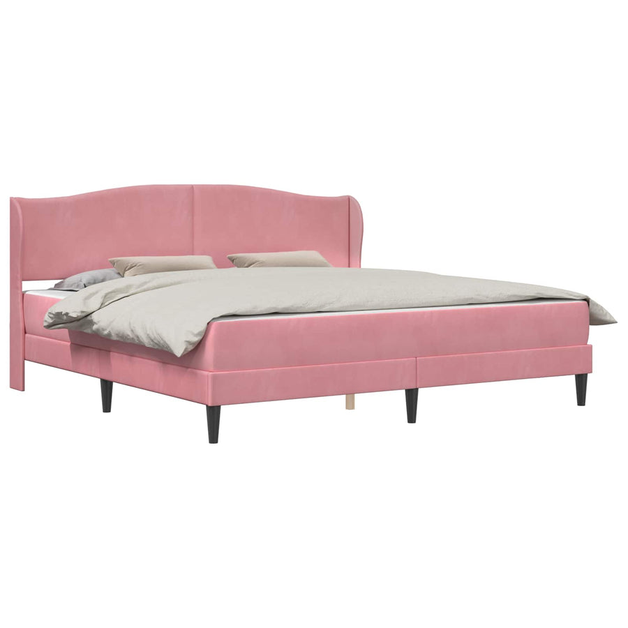 Bedframe met hoofdeinde Roze 200 x 200 cm Fluweel
