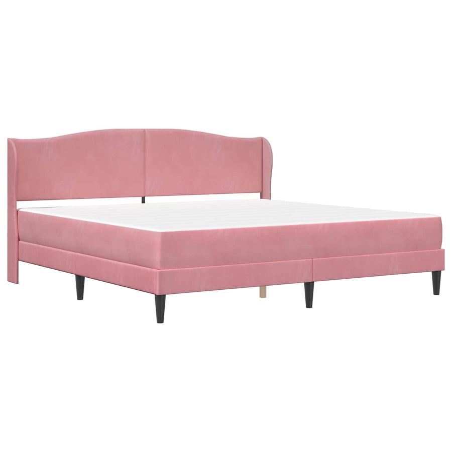 Bedframe met hoofdeinde Roze 200 x 200 cm Fluweel