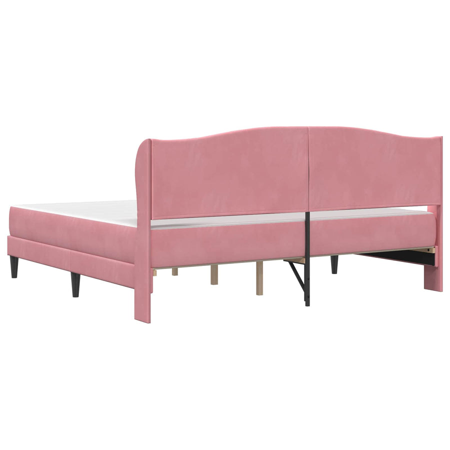 Bedframe met hoofdeinde Roze 200 x 200 cm Fluweel