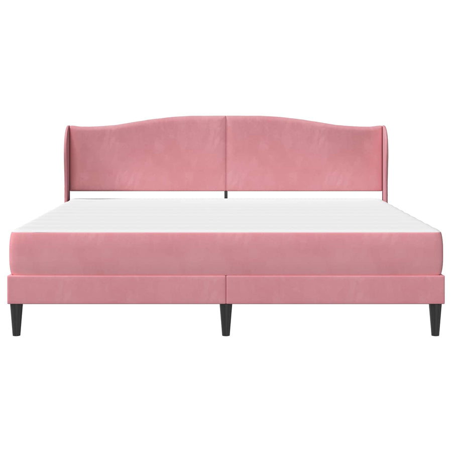 Bedframe met hoofdeinde Roze 200 x 200 cm Fluweel