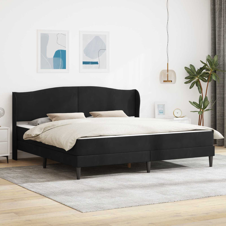 Bedframe met hoofdeinde Zwart 200 x 200 cm Fluweel