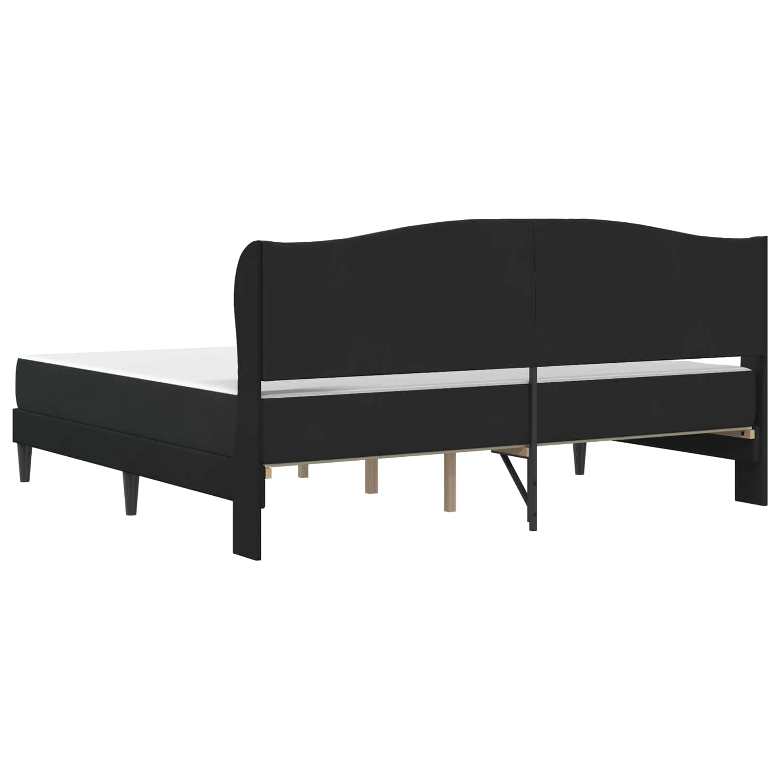Bedframe met hoofdeinde Zwart 200 x 200 cm Fluweel