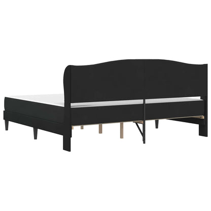 Bedframe met hoofdeinde Zwart 200 x 200 cm Fluweel