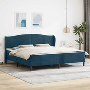 Bedframe 200x200 cm blauw fluweel met hoofdeinde
