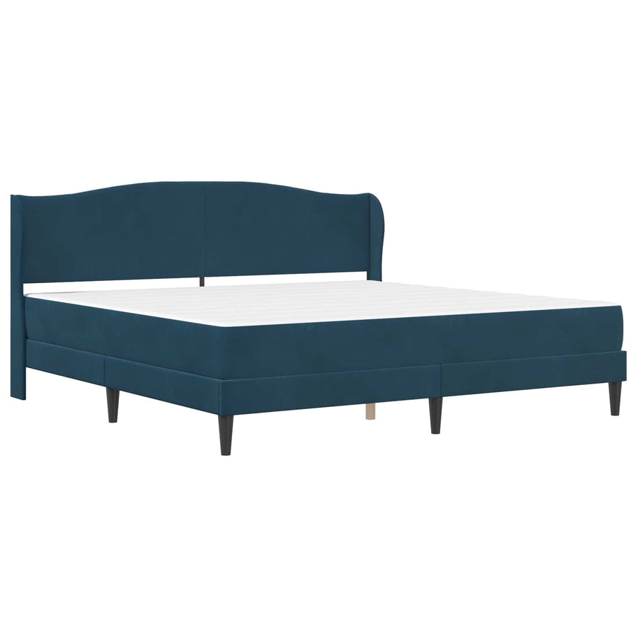 Bedframe met hoofdeinde Blauw 200 x 200 cm Fluweel