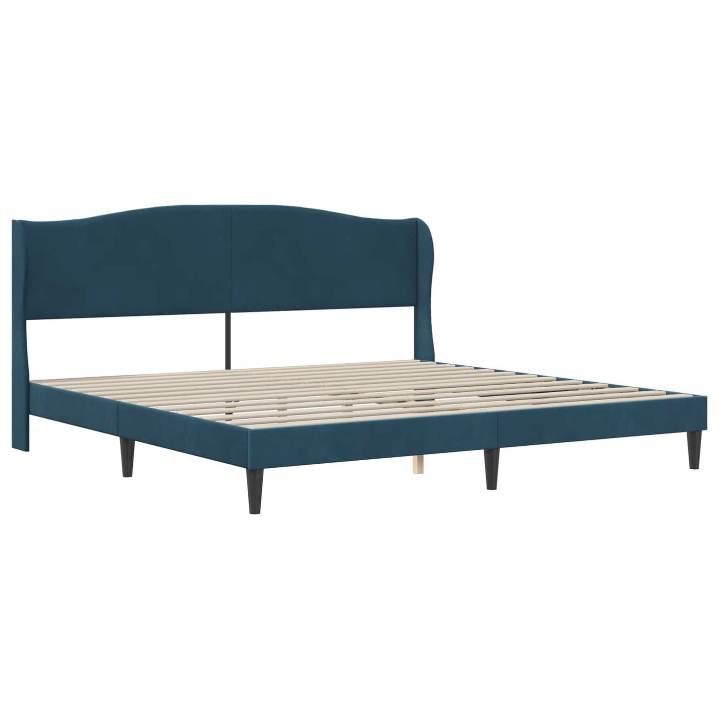 Bedframe met hoofdeinde Blauw 200 x 200 cm Fluweel