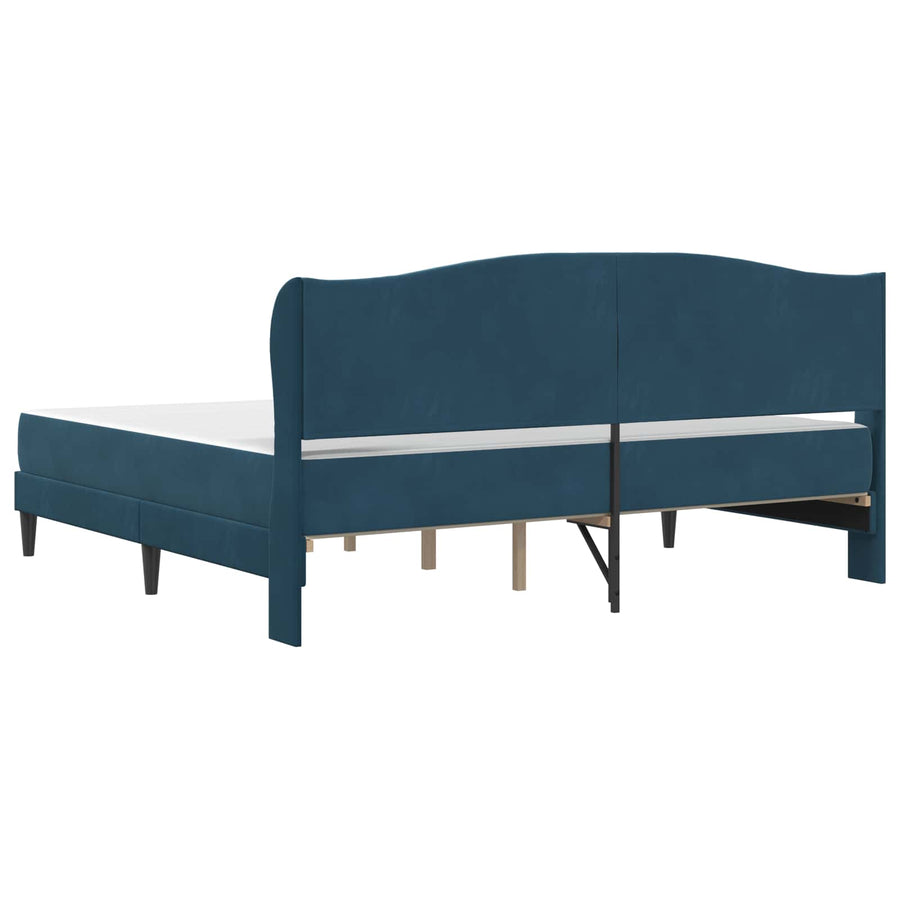 Bedframe met hoofdeinde Blauw 200 x 200 cm Fluweel