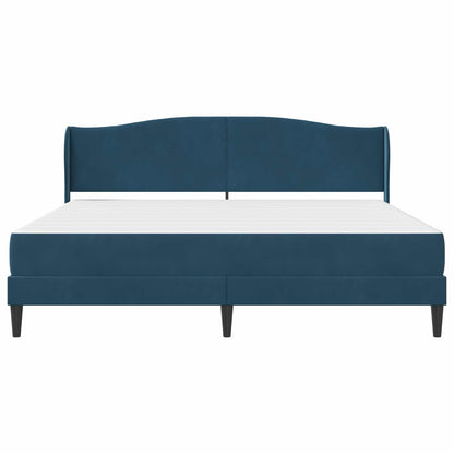 Bedframe met hoofdeinde Blauw 200 x 200 cm Fluweel