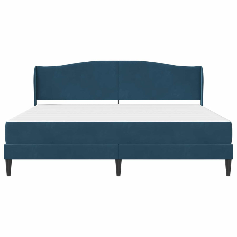 Bedframe met hoofdeinde Blauw 200 x 200 cm Fluweel