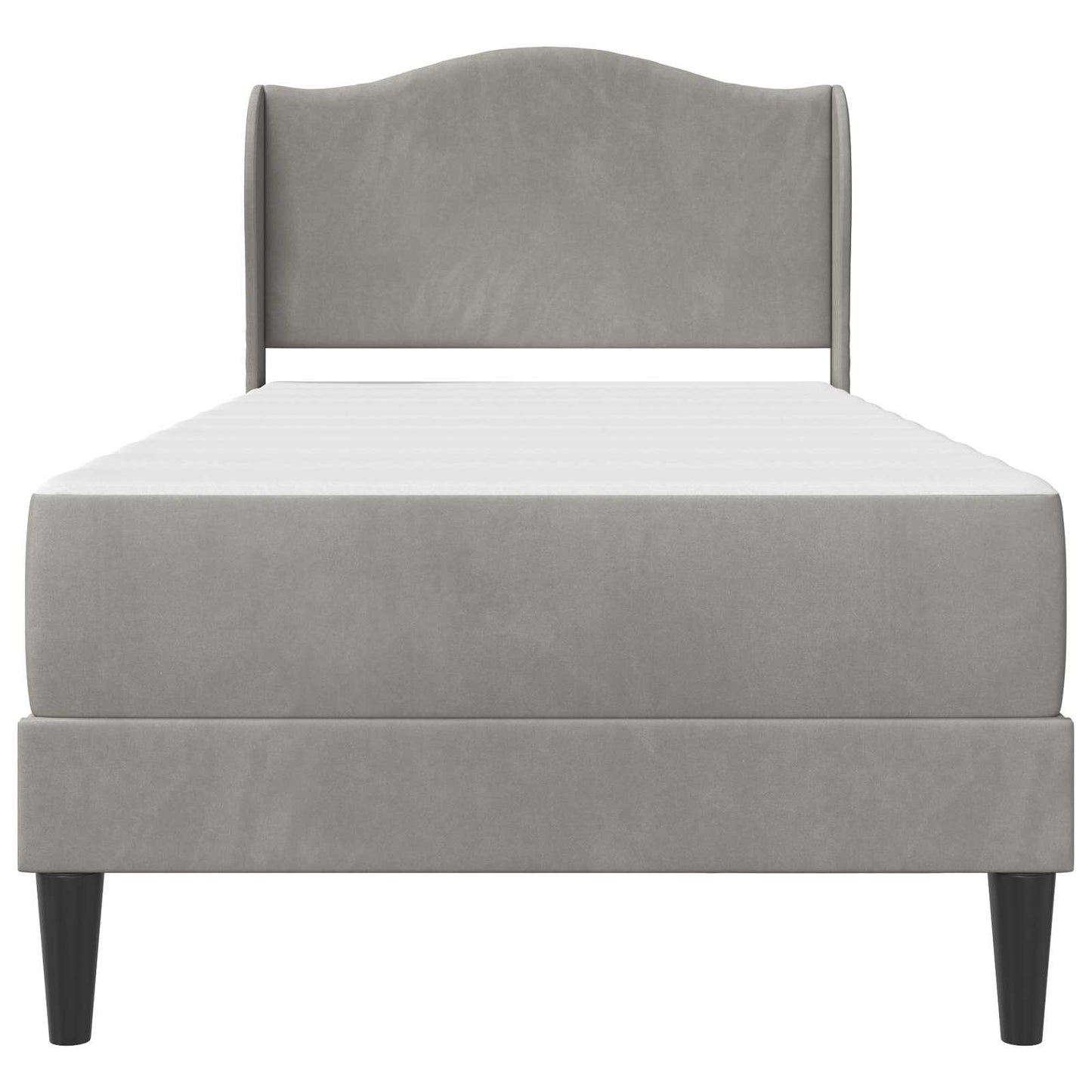 Bedframe met hoofdeinde Lichtgrijs 90 x 190 cm Fluweel