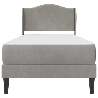Bedframe met hoofdeinde Lichtgrijs 90 x 190 cm Fluweel