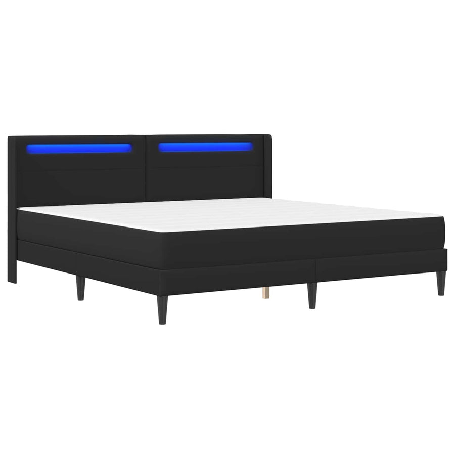 Bedframe met LED-stripverlichting Zwart 180 x 200 cm Kunstleer