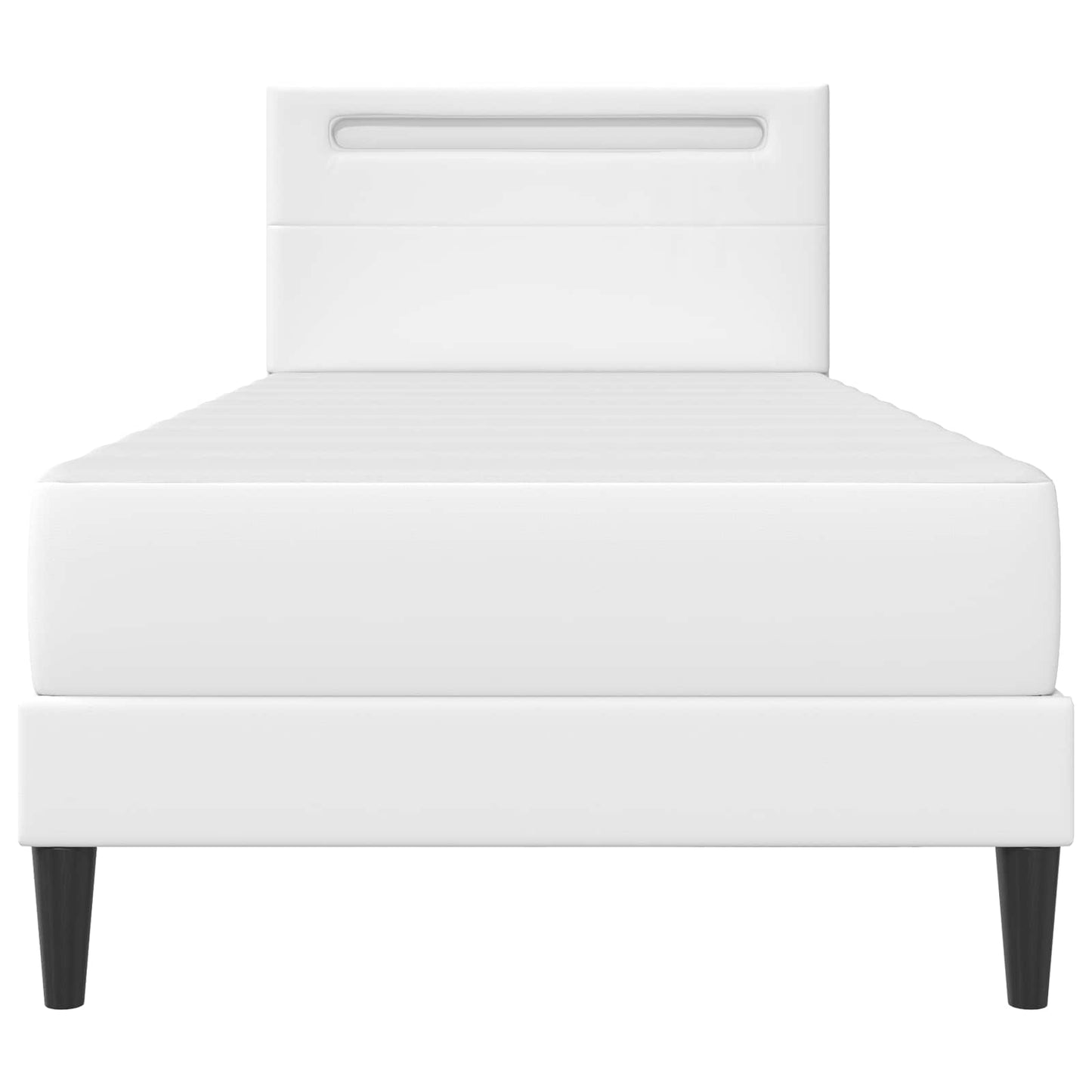 Bedframe met LED-stripverlichting Wit 90 x 190 cm Kunstleer