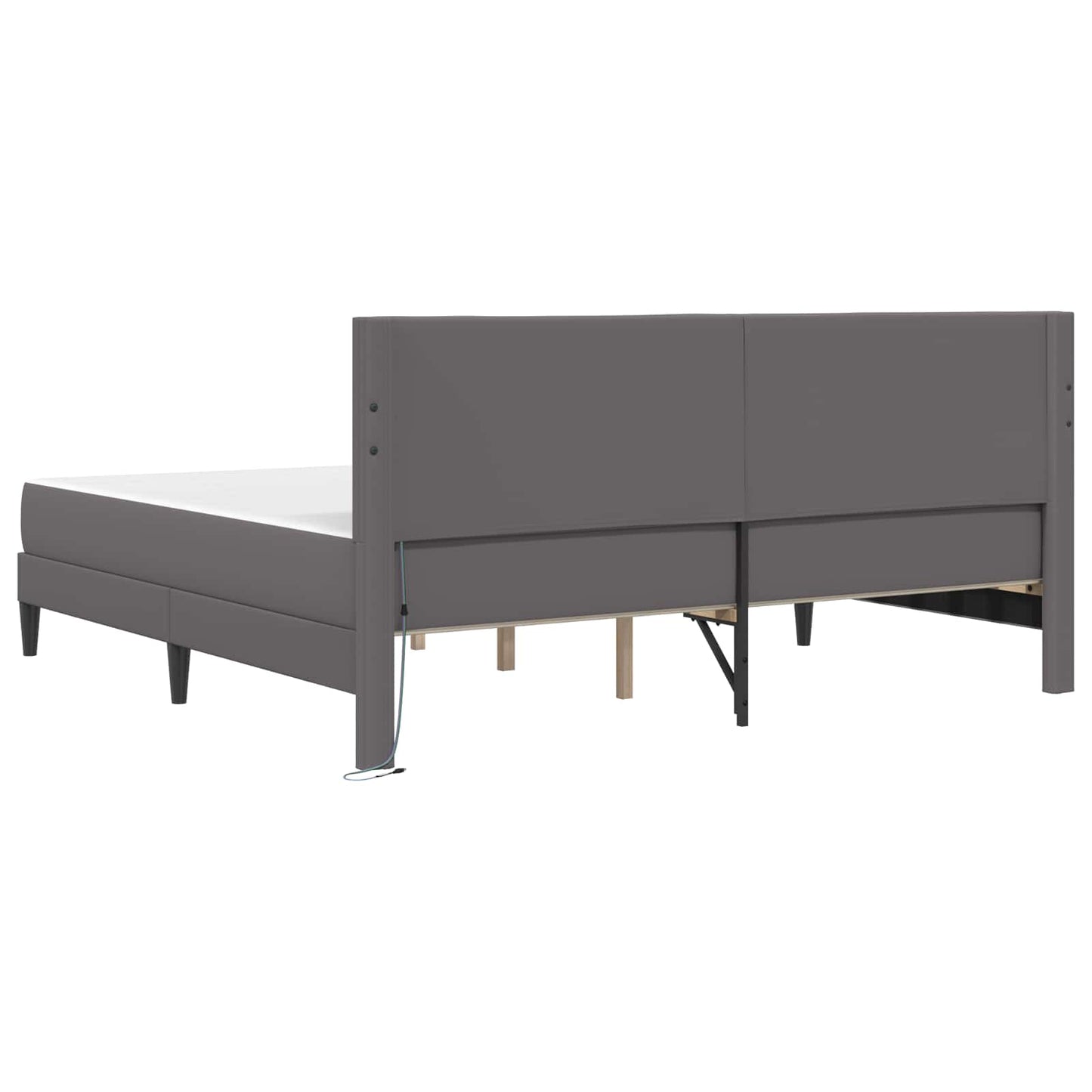 Bedframe met LED-stripverlichting Grijs 180 x 200 cm Kunstleer