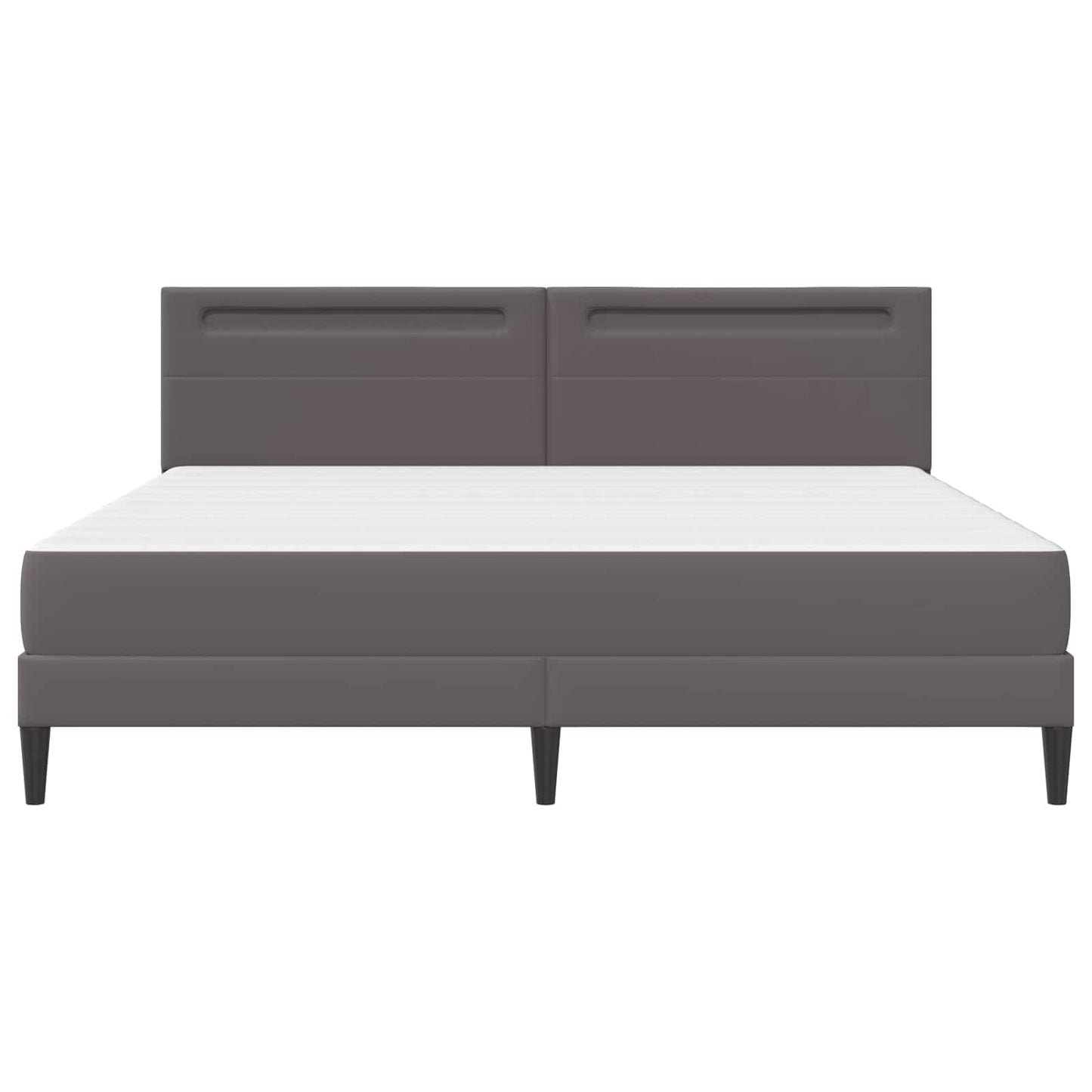 Bedframe met LED-stripverlichting Grijs 180 x 200 cm Kunstleer