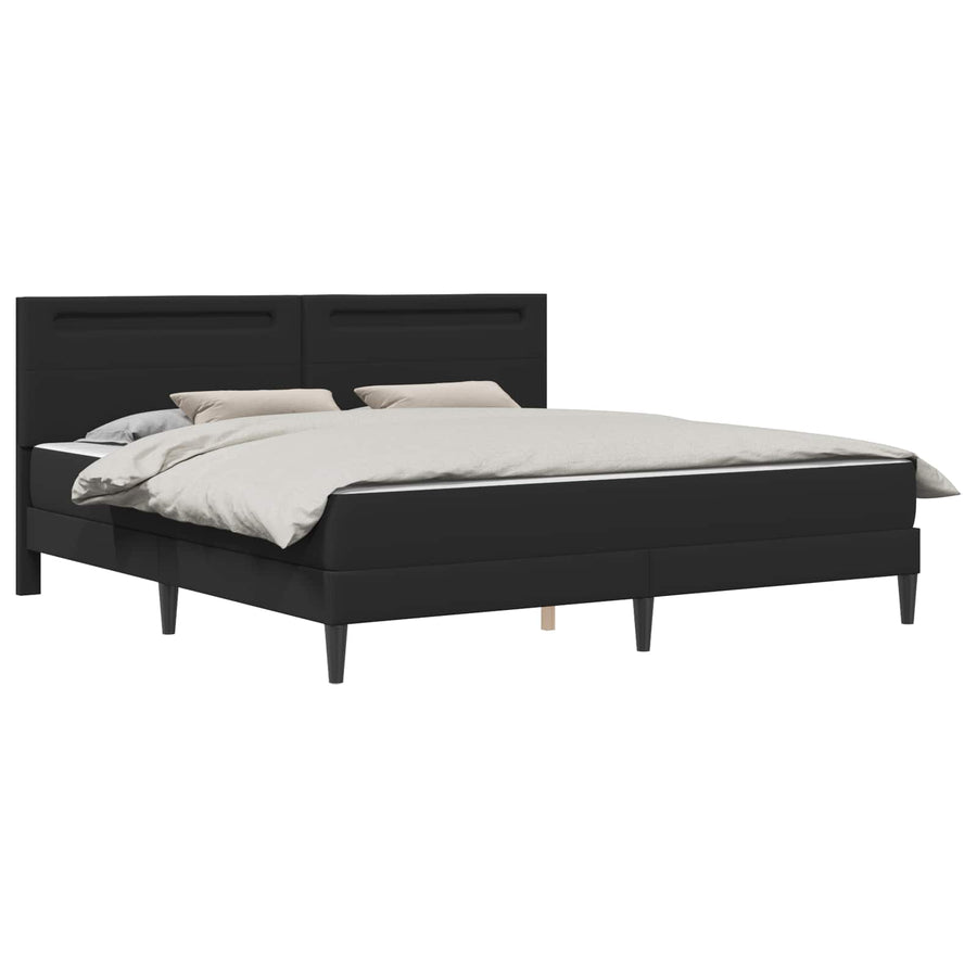 Bedframe met LED-stripverlichting Zwart 180 x 200 cm Kunstleer