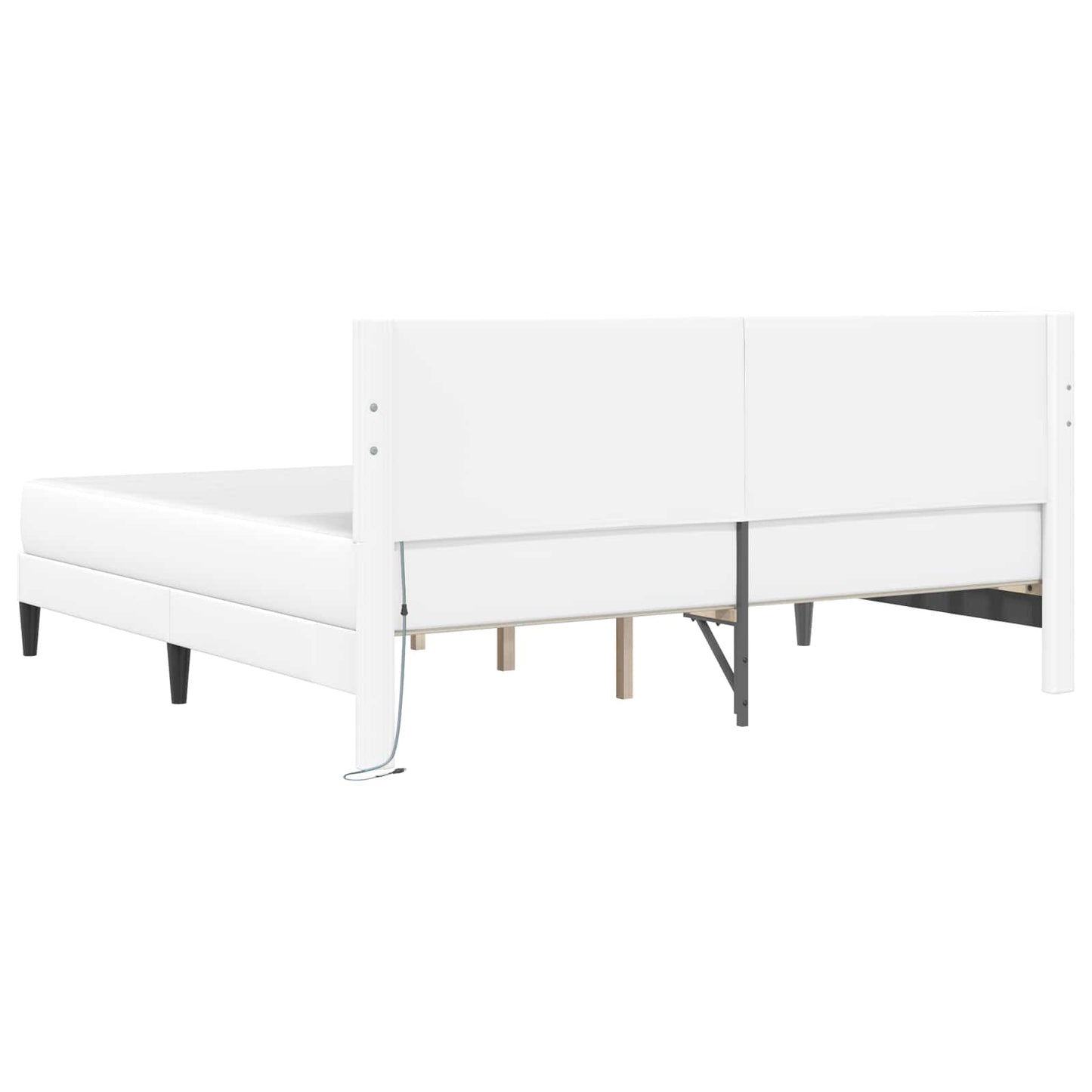 Bedframe met LED-stripverlichting Wit 180 x 200 cm Kunstleer
