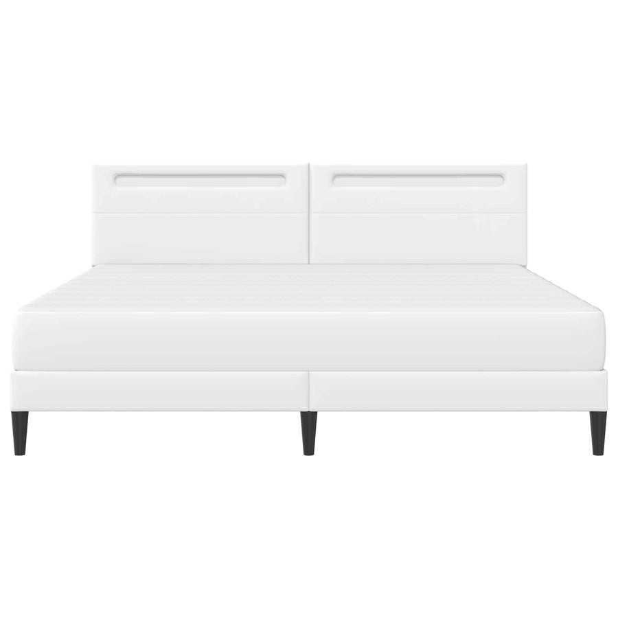 Bedframe met LED-stripverlichting Wit 180 x 200 cm Kunstleer