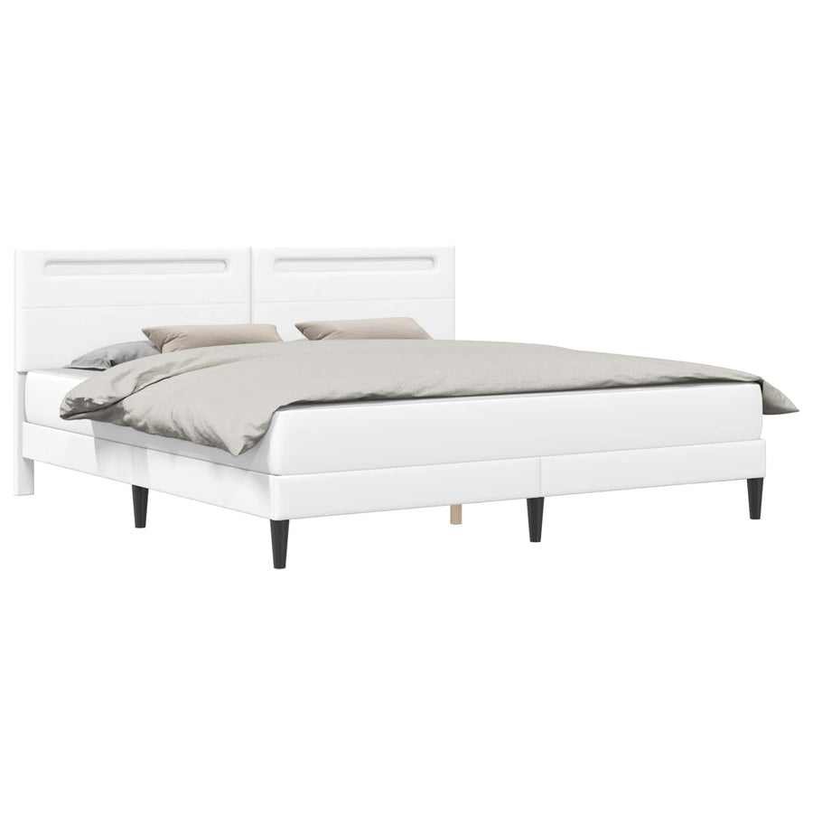 Bedframe met LED-stripverlichting Wit 180 x 200 cm Kunstleer