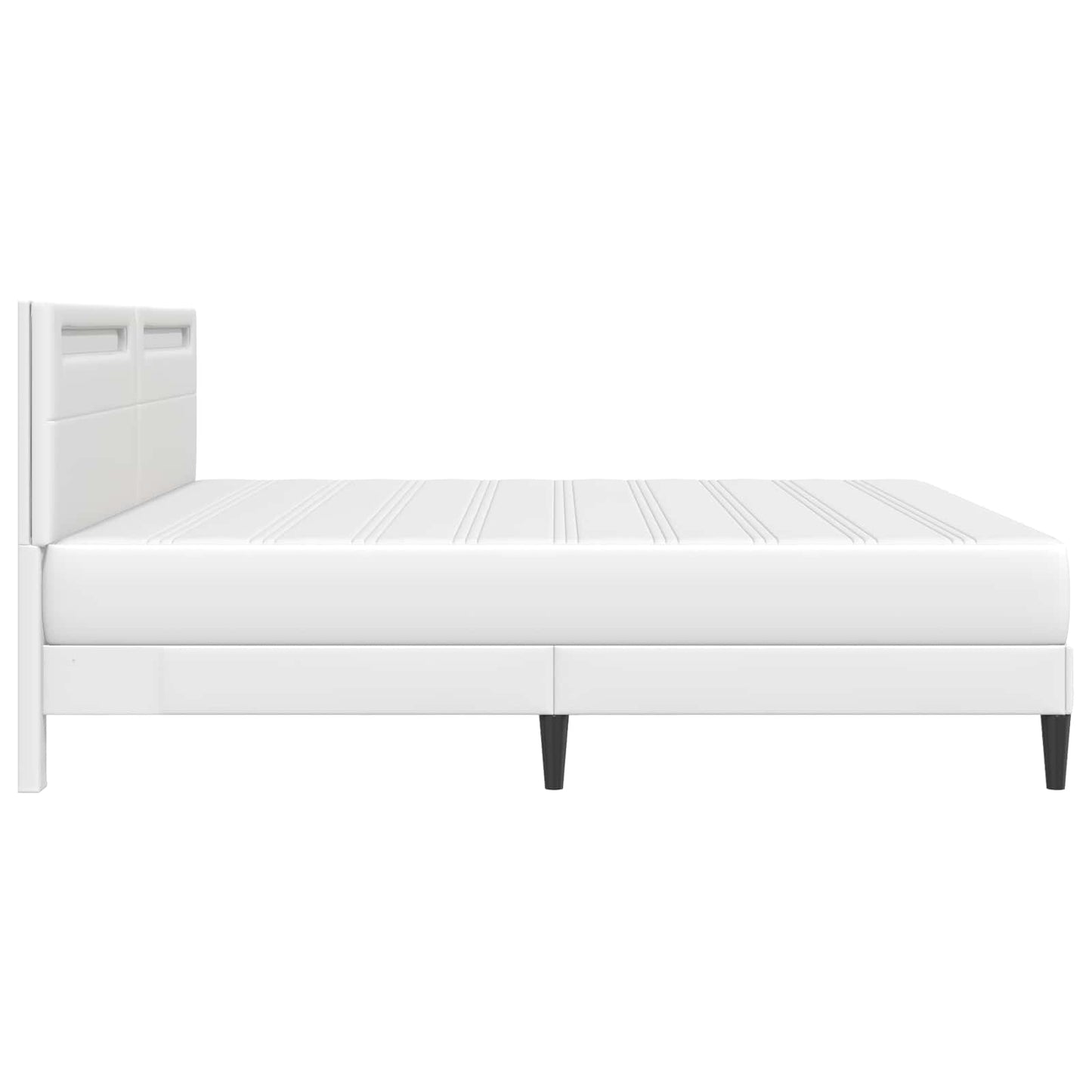 Bedframe met LED-stripverlichting Wit 180 x 200 cm Kunstleer