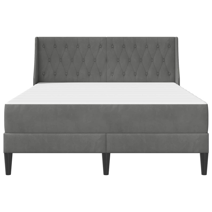 Bedframe met matras met matras Donkergrijs 137 x 190 cm Fluweel