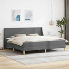 Bed Frame with Mattress Dark Grey 180 x 200 cm Fabric