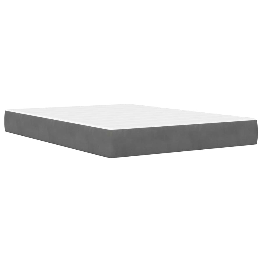 Bedframe met matras met matras Donkergrijs 137 x 190 cm Fluweel