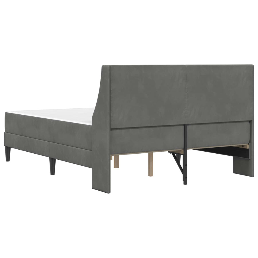 Bedframe met matras met matras Donkergrijs 137 x 190 cm Fluweel