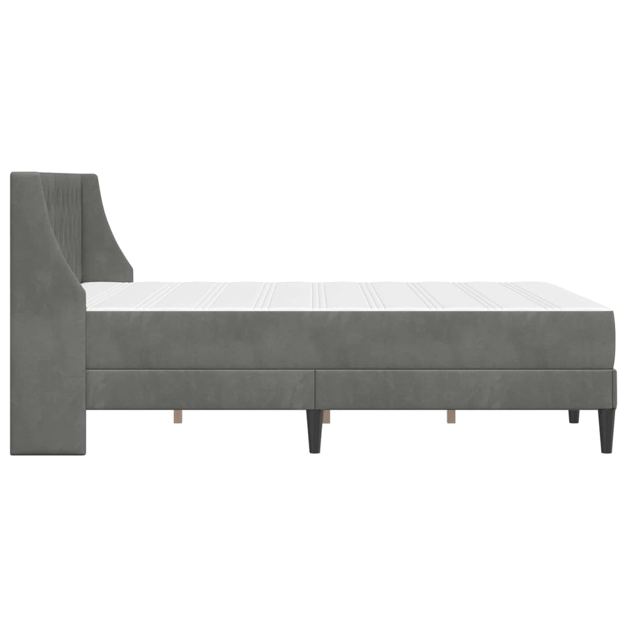 Bedframe met matras met matras Donkergrijs 137 x 190 cm Fluweel