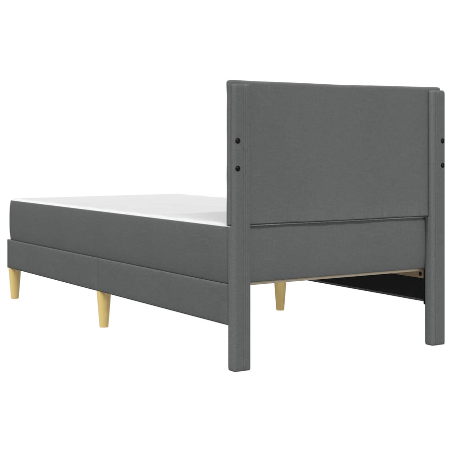 Bedframe met matras 2 pcs Donkergrijs 90 x 190 cm Stof