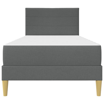 Bedframe met matras 2 pcs Donkergrijs 90 x 190 cm Stof