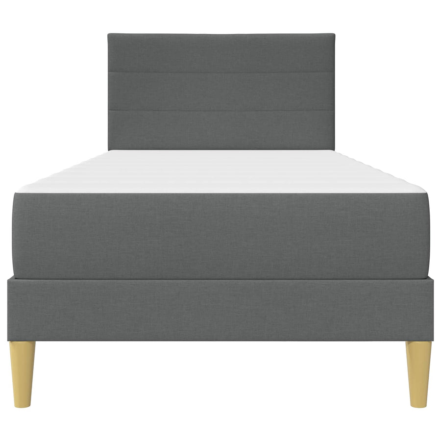 Bedframe met matras 2 pcs Donkergrijs 90 x 190 cm Stof