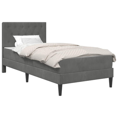 Bedframe met matras Donkergrijs 90 x 190 cm Fluweel